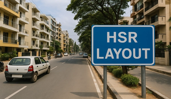 Map showing how close HSR Layout is to Lodha Elanza in East Bangalore location